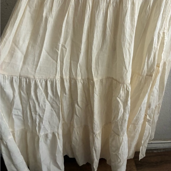 Windsor Cream Front Slit Tiered Maxi Skirt S - Picture 5 of 11
